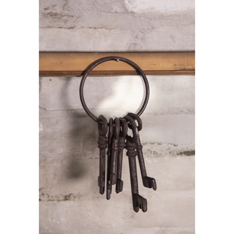 Clayre & Eef Figurine Key 9x19x3 cm Brown Iron