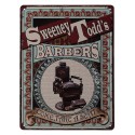 Clayre & Eef Tekstbord  25x33 cm Rood Bruin Ijzer Barbers