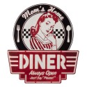 Clayre & Eef Tekstbord  45x1x50 cm Wit Rood Ijzer Dinner