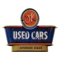 Clayre & Eef Plaque de texte 50x1x40 cm Bleu Fer Used Cars