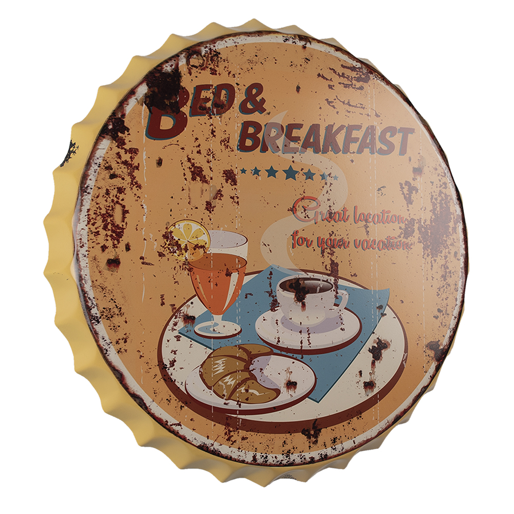 Tekstbord Ø 50 Cm Geel Ijzer-image