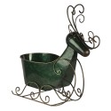 Clayre & Eef Figurine Reindeer 34x17x37 cm Green Iron Sled