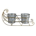Clayre & Eef Supporto per piante Slitta 36x14x17 cm Grigio Ferro