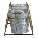 Clayre & Eef Supporto per piante Slitta 36x14x17 cm Grigio Ferro