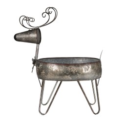 Clayre & Eef Fioriera Renna  35x28x54 cm Grigio Marrone Ferro