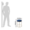 Clayre & Eef Stool Ø 42x48 cm Blue Textile Round
