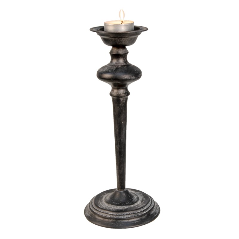 Clayre & Eef Candle holder Ø 16x38 cm Black Iron