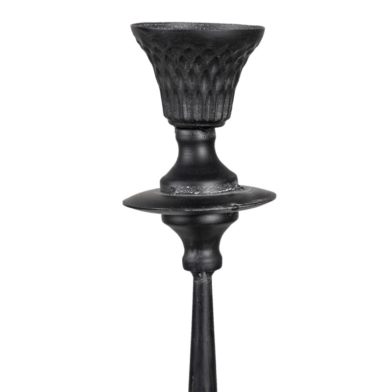 Clayre & Eef Kerzenständer Ø 15x52 cm Schwarz Eisen
