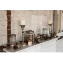 Clayre & Eef Candle holder Ø 9x32 cm Silver colored Iron