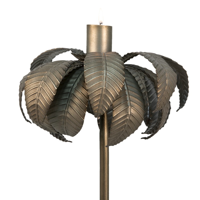 Clayre & Eef Candelabro Ø 30x67 cm Color argento Ferro Foglie