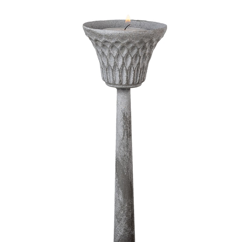 Clayre & Eef Candle holder Ø 15x50 cm Silver colored Iron
