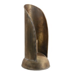 Clayre & Eef Kerzenständer Ø 16x35 cm Kupferfarbig Metall Rund