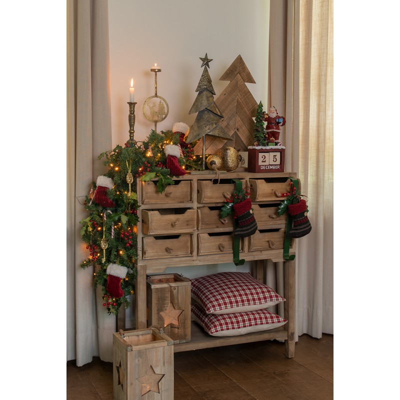 Clayre & Eef Kerzenständer Ø 11x32 cm Goldfarbig Metall Rund
