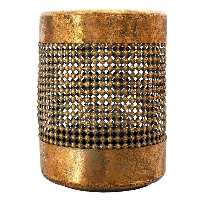 Clayre & Eef Lantern Ø 34x45 cm Copper colored Iron Glass Round