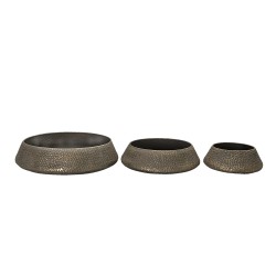 Clayre & Eef Bloempot Set van 3  Grijs Ijzer Rond