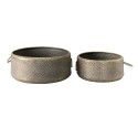 Clayre & Eef Fioriera set di 2 Grigio Ferro Rotondo