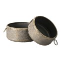 Clayre & Eef Fioriera set di 2 Grigio Ferro Rotondo