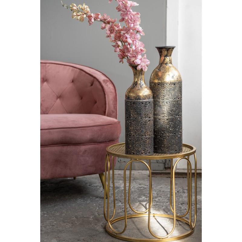 Clayre & Eef Table d'appoint Ø 41x37 cm Couleur or Métal Rond