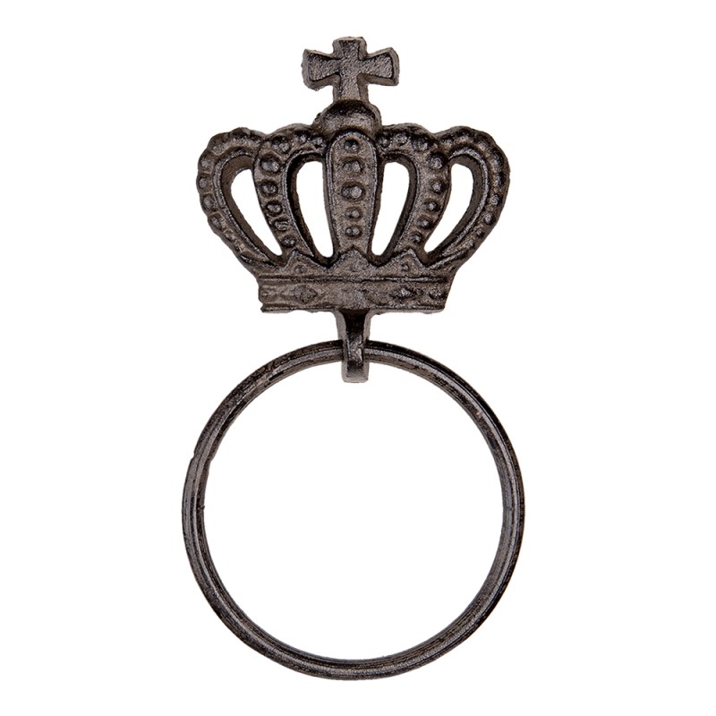 Clayre & Eef Porte-serviettes 13x4x15 cm Marron Fer Rond Couronne