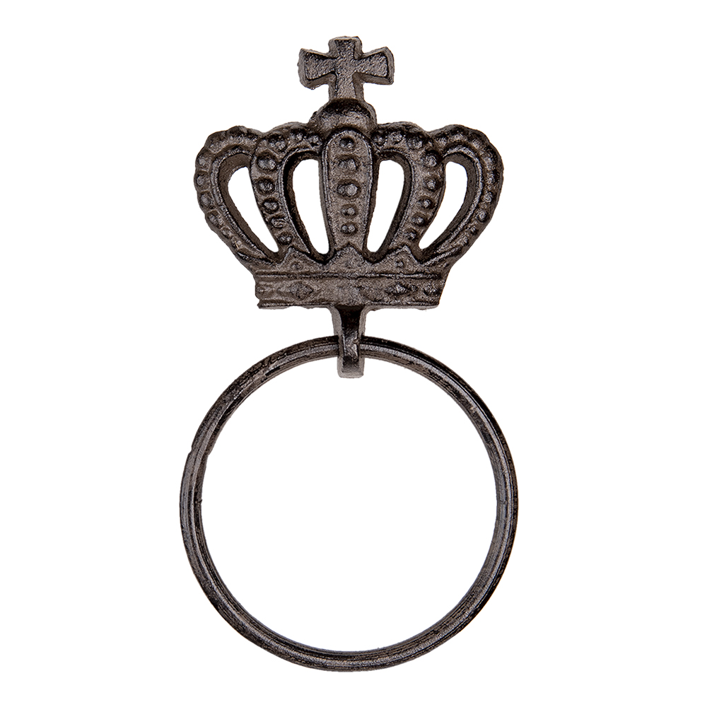 Handdoekhouder 13X4X15 Cm Bruin Metaal Kroon-image