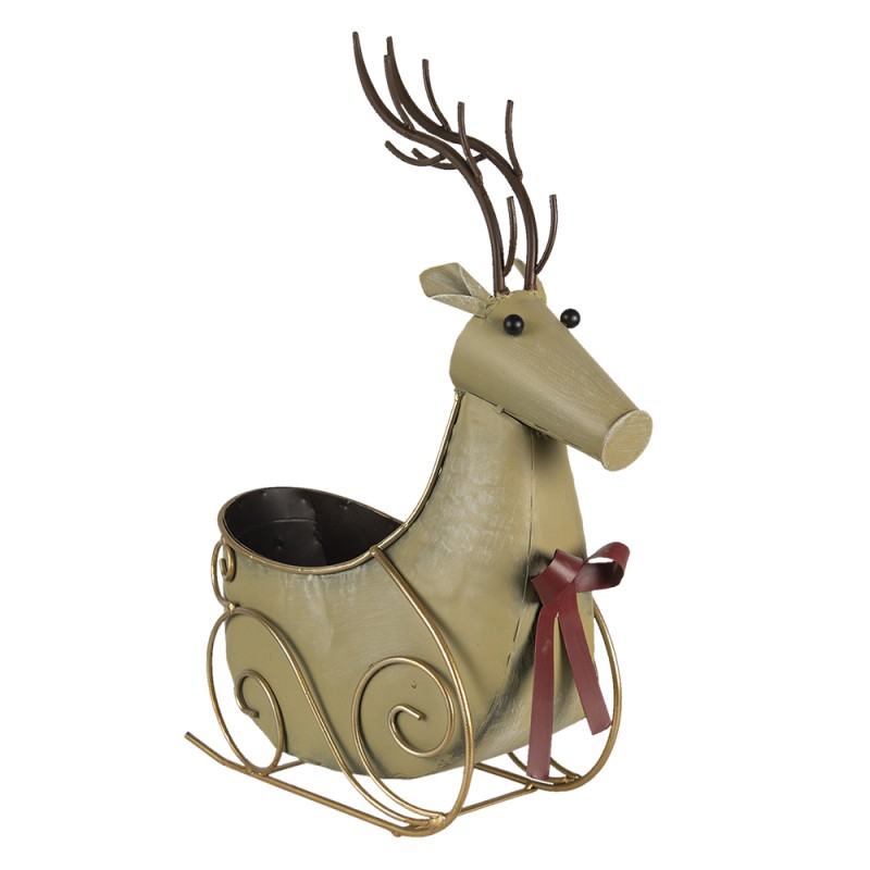 Clayre & Eef Cesto per riporre Renna  33x17x44 cm Color oro Ferro