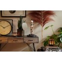 Clayre & Eef Tealight Holder Ø 14x13 cm Brown Iron Glass Round