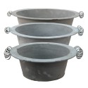 Clayre & Eef Decorative Bowl Set of 3 Ø 36x11 cm Grey Metal