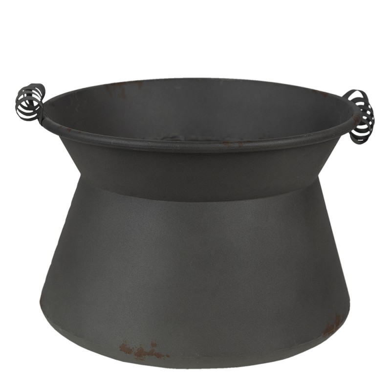 Clayre & Eef Fioriera set di 2 Ø 28 Ø 22 cm Grigio Ferro Rotondo