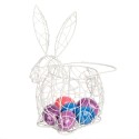 Clayre & Eef Eiermand Konijn 20x12x24 cm Wit Metaal