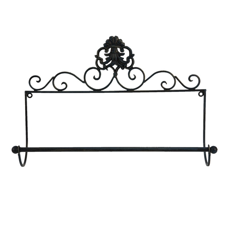 Clayre & Eef Keukenrolhouder  44x10x29 cm Zwart Ijzer