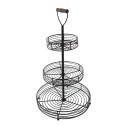 Clayre & Eef 3-Tiered Stand Ø 34x59 cm Black Iron Round