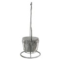 Clayre & Eef Supporto per piante Caffettiera 43x20x49 cm Grigio Ferro Uccello