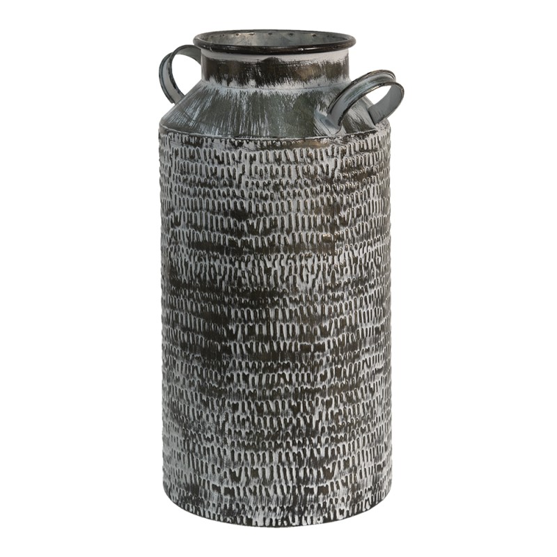 Clayre & Eef Ciotola per il latte decorativa 19x17x33 cm Grigio Metallo Rotondo