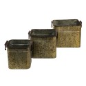 Clayre & Eef Decoratie Zinken Teil Set van 3  42x38x28 cm Grijs Ijzer Rechthoek