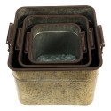 Clayre & Eef Decoratie Zinken Teil Set van 3  42x38x28 cm Grijs Ijzer Rechthoek