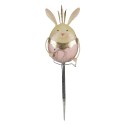 Clayre & Eef Garden Stake Rabbit 17x8x59 cm Pink Beige Metal