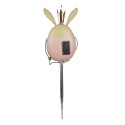 Clayre & Eef Garden Stake Rabbit 17x8x59 cm Pink Beige Metal