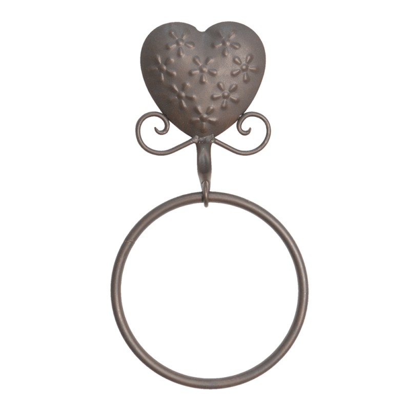 Clayre & Eef Portasciugamani 16x5x28 cm Marrone Ferro Coure