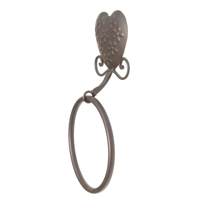 Clayre & Eef Portasciugamani 16x5x28 cm Marrone Ferro Coure