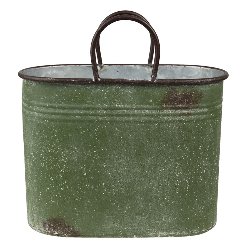 Clayre & Eef Fioriera Verde Marrone Metallo Fresh Flowers