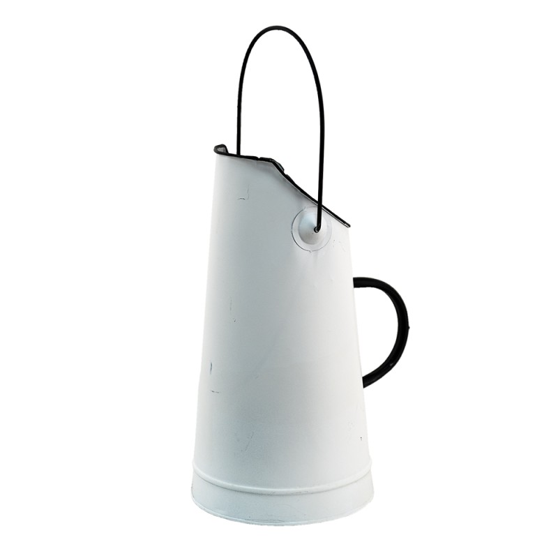Clayre & Eef Decoratie Kolenkit  Ø 15x30 cm Wit Metaal