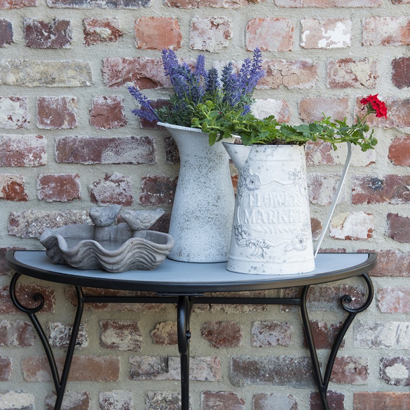 Clayre & Eef Decoration can 15x15x27 cm Grey White Metal