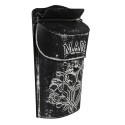 Clayre & Eef Boîte aux lettres 22x7x33 cm Noir Blanc Métal Fleurs Mail