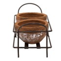 Clayre & Eef Plant Holder 30x12x10 cm Brown Metal