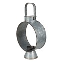 Clayre & Eef Wind Light 23x11x43 cm Grey Metal Glass Round