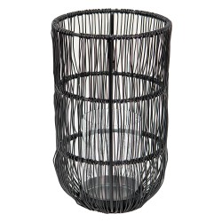 Clayre & Eef Wind Light Ø 13x23 cm Black Iron