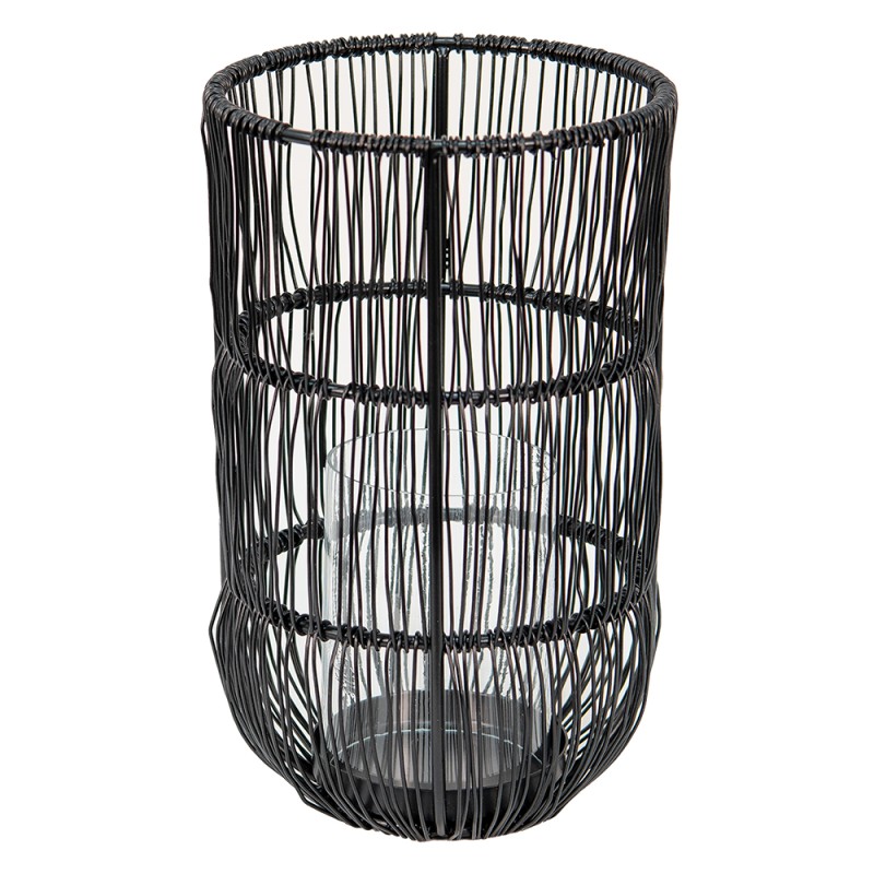 Clayre & Eef Wind Light Ø 13x23 cm Black Iron