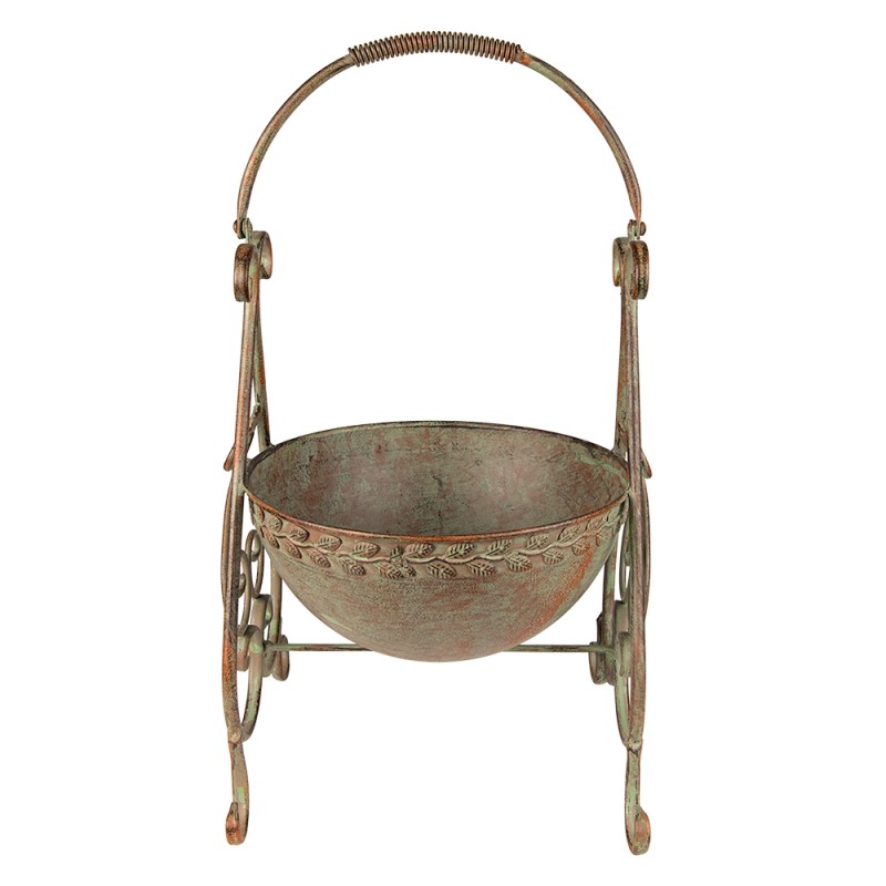 Clayre & Eef Plant Holder 26x27x49 cm Green Iron