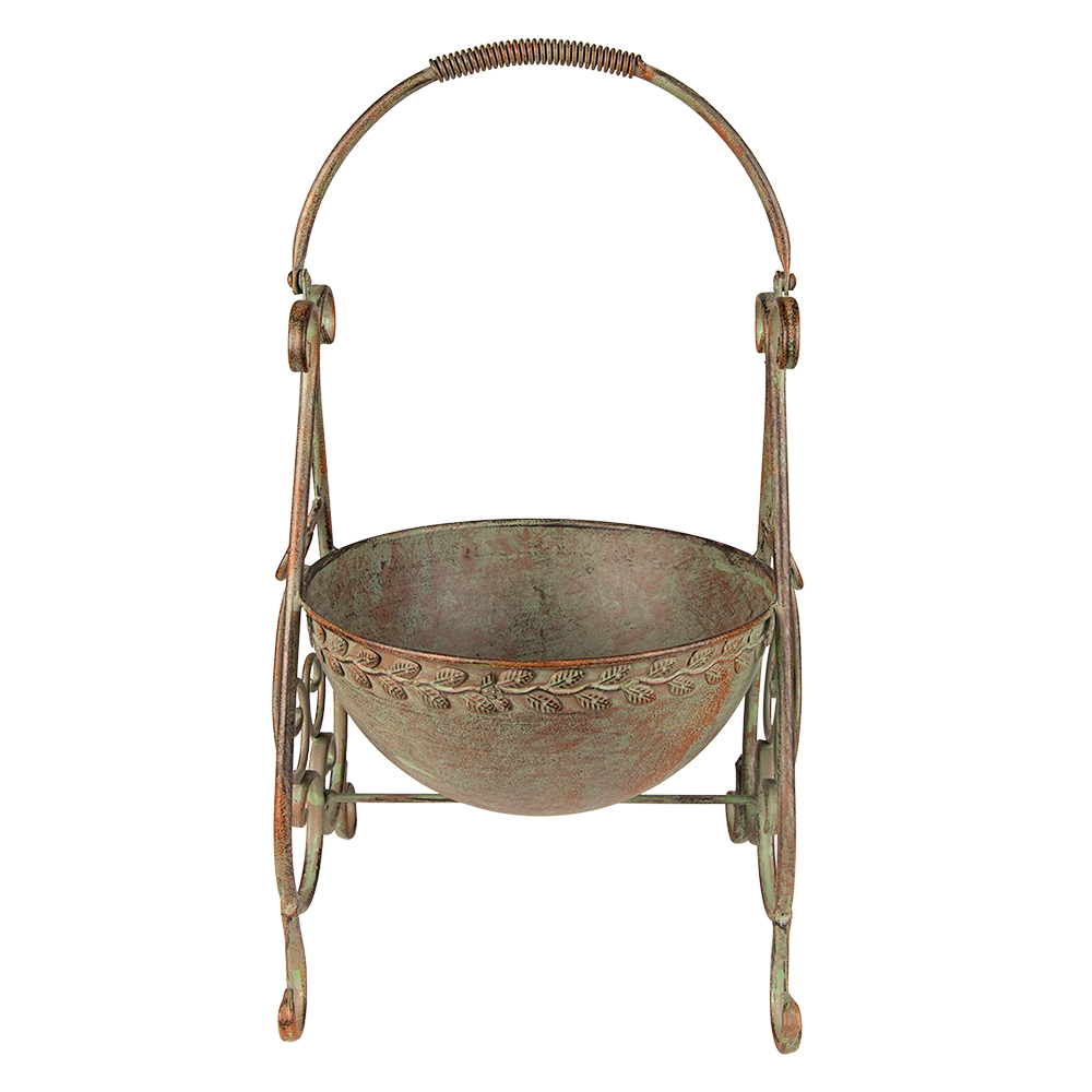 Clayre & Eef Planthouder 26x27x49 cm Groen IJzer afbeelding 1