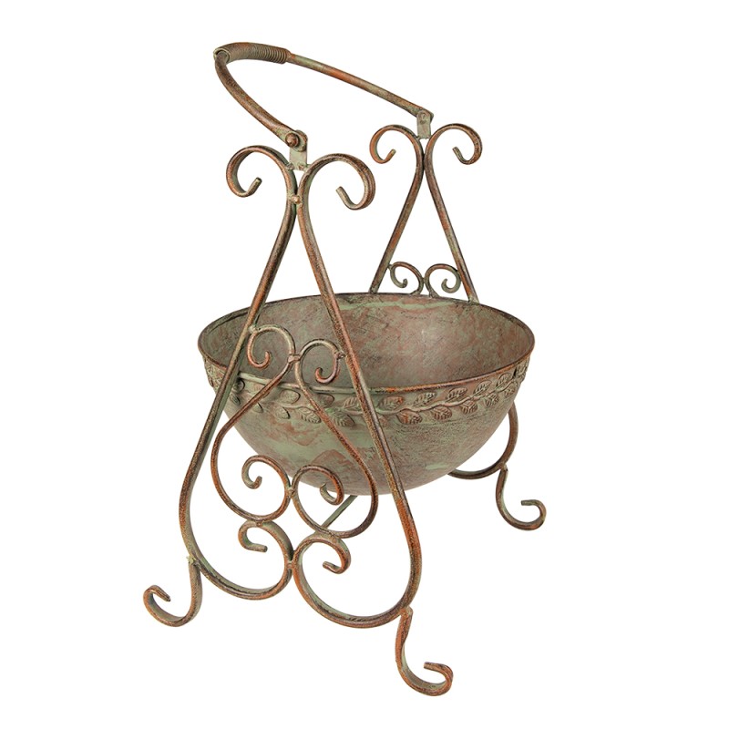Clayre & Eef Plant Holder 26x27x49 cm Green Iron